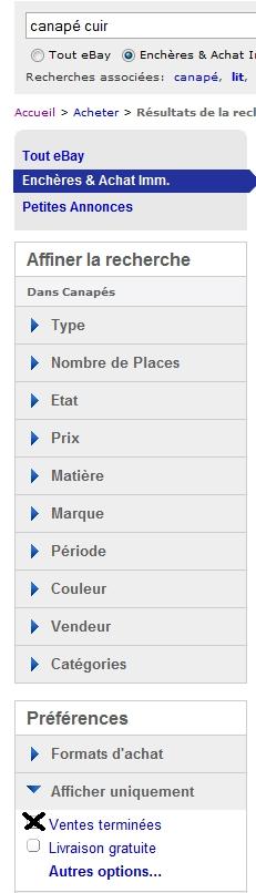 Voir les prix des objets lors des anciennes ventes aux enchères sur eBay